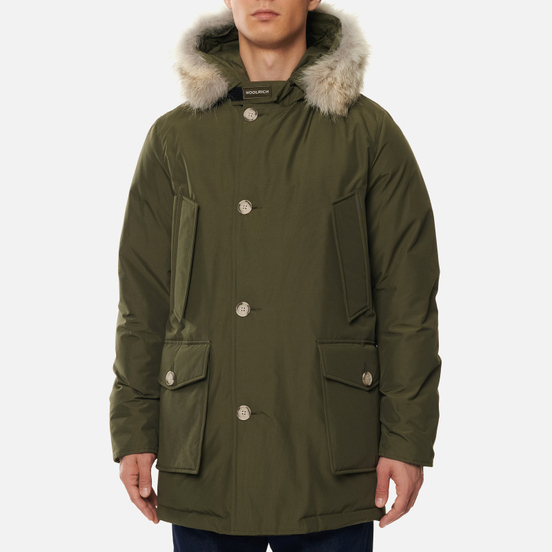 Мужская куртка парка Woolrich Arctic Detachable Fur Dark Green