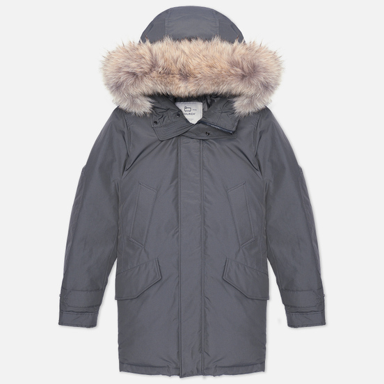 Мужская куртка парка Woolrich Polar High Collar Fur Grey Shadow