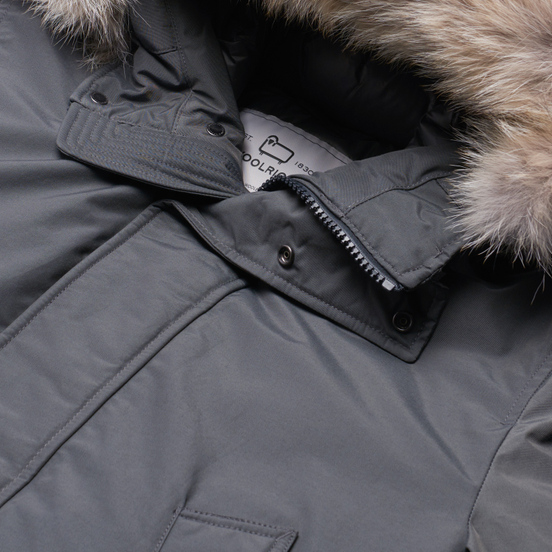 Мужская куртка парка Woolrich Polar High Collar Fur Grey Shadow