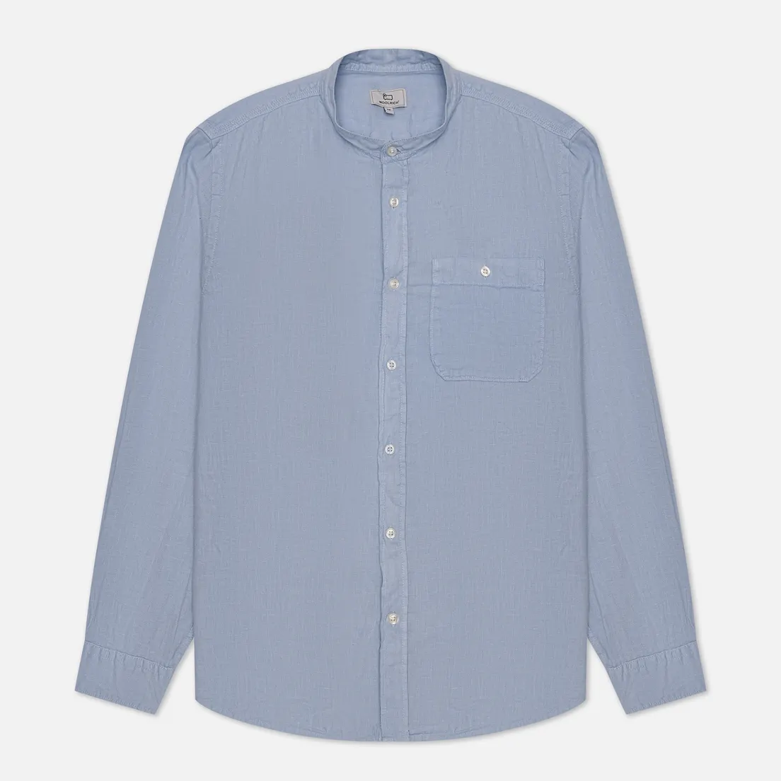 Woolrich Мужская рубашка Band Collar Linen