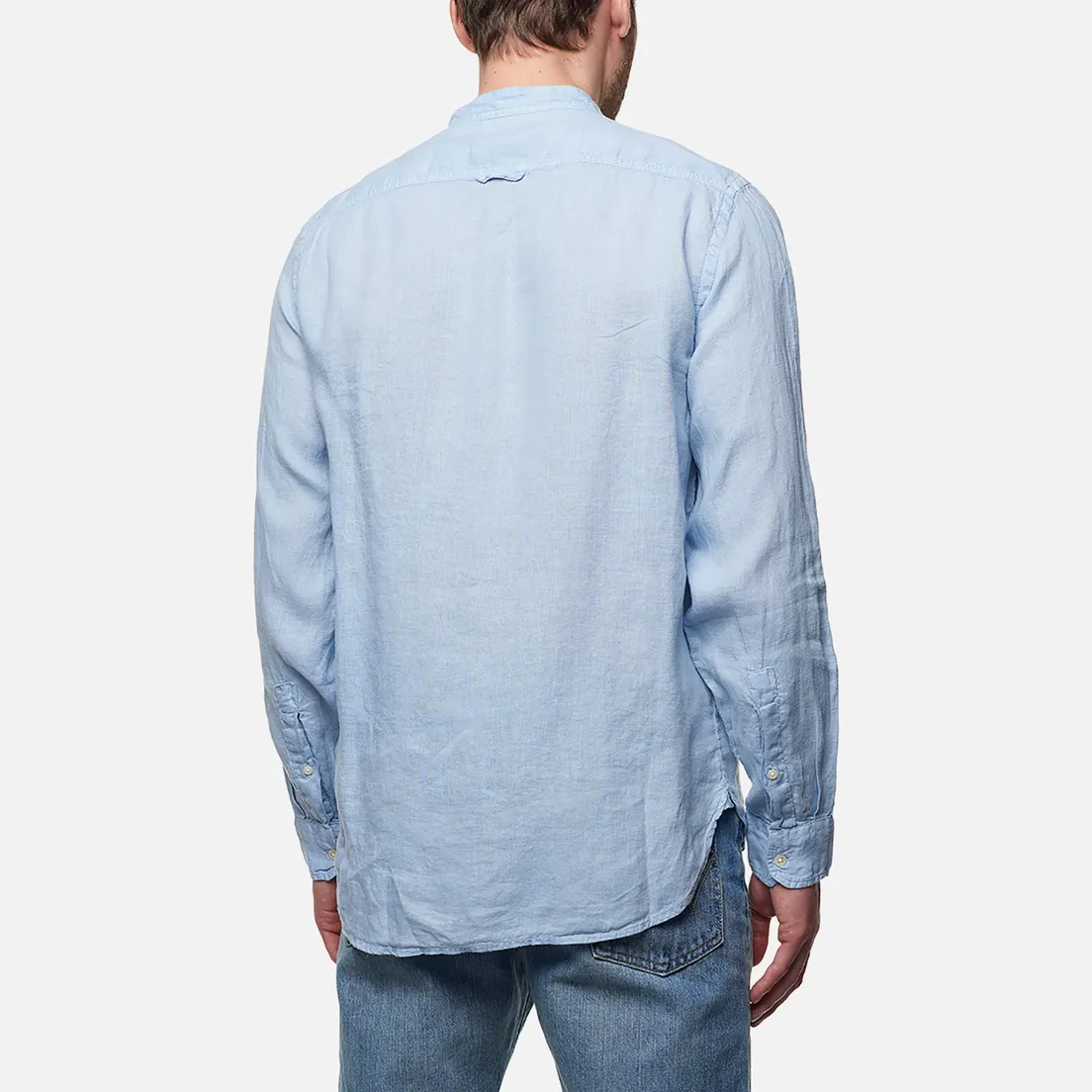Woolrich Мужская рубашка Band Collar Linen