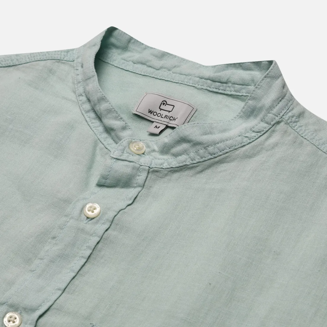 Woolrich Мужская рубашка Band Collar Linen