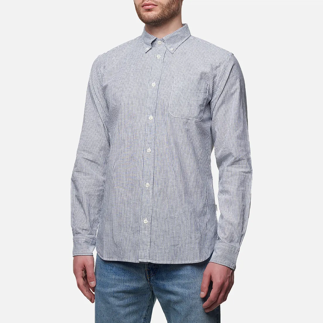 Woolrich Мужская рубашка Cotton Linen Stripe