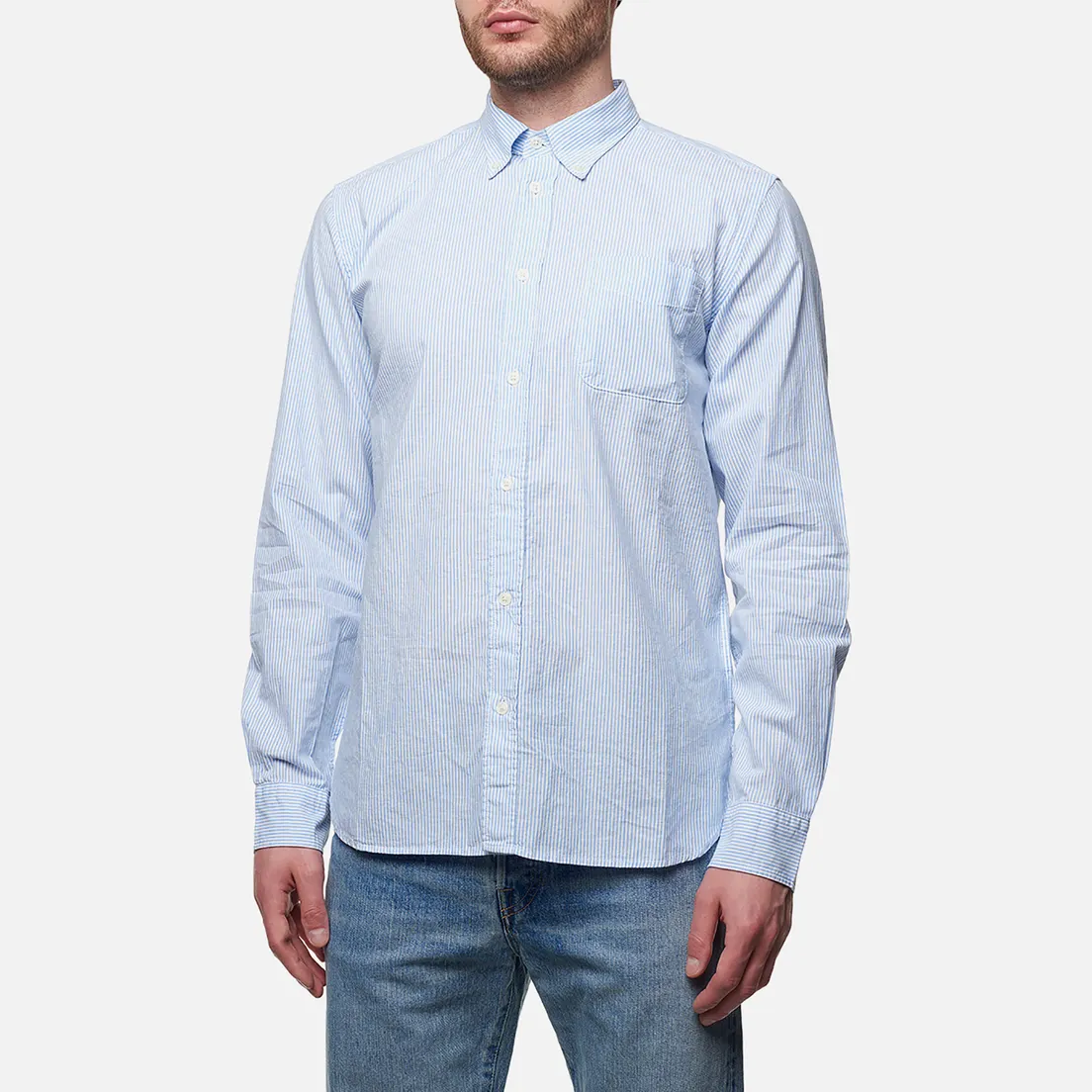 Woolrich Мужская рубашка Cotton Linen Stripe