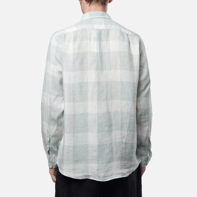 Мужская рубашка Lacoste, цвет зелёный, размер 39 CH0114-14Y Woven Linen Oxford - фото 4