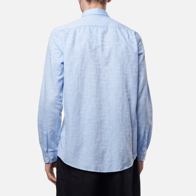 Мужская рубашка Lacoste, цвет голубой, размер 43 CH0156-56M Patterned Slim Fit - фото 4