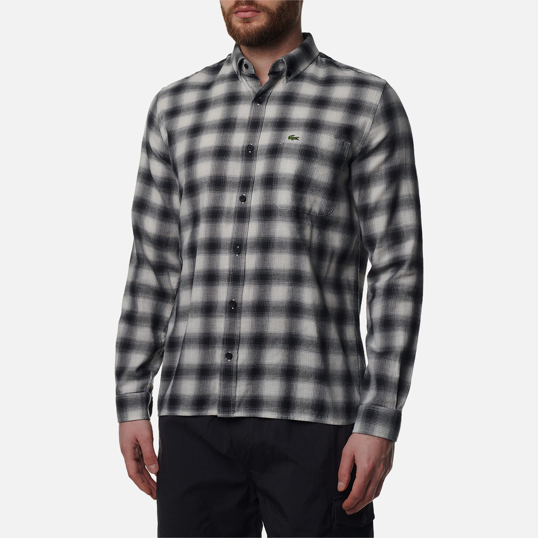 Lacoste Мужская рубашка Cotton/Wool Blend Checked Flannel