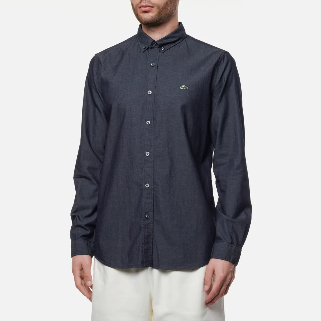 Lacoste Мужская рубашка Embroidered Croc Logo Slim Fit