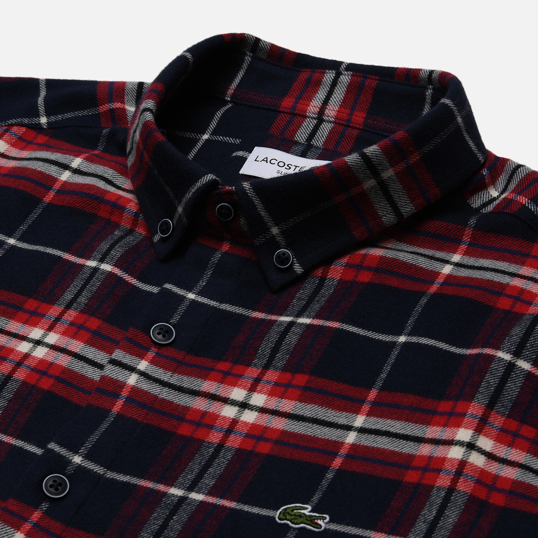 Lacoste Мужская рубашка Embroidered Logo Oxford Check