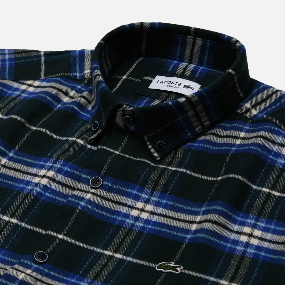 Lacoste Мужская рубашка Embroidered Logo Oxford Check