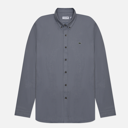 фото Мужская рубашка lacoste embroidered logo oxford regular fit, цвет голубой, размер 39
