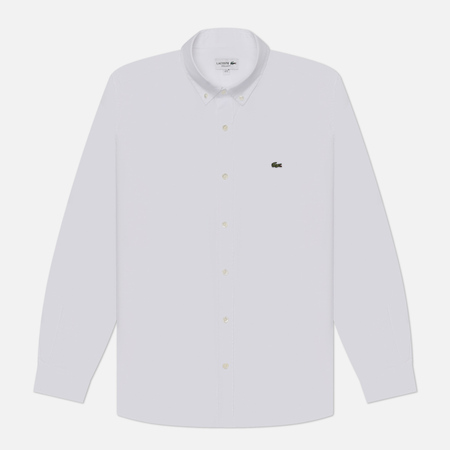   Brandshop Мужская рубашка Lacoste Straight Cut Cotton, цвет белый, размер 39