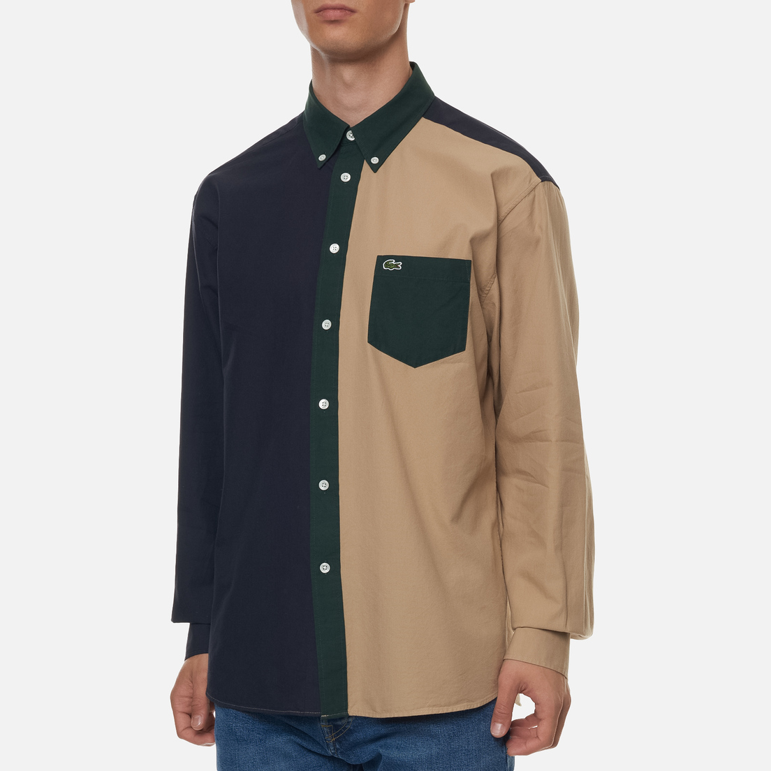 Lacoste Мужская рубашка Lightweight Regular Fit Colourblock