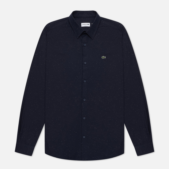 Мужская рубашка Lacoste Slim Fit Flamed Navy Blue/White