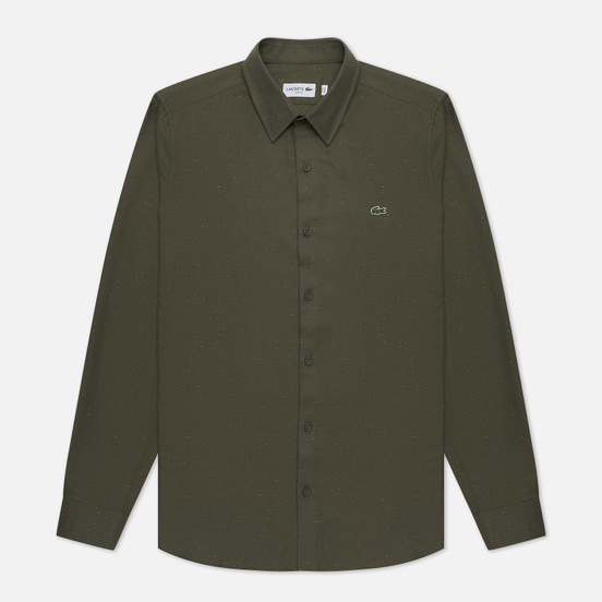 Мужская рубашка Lacoste Slim Fit Flamed Baobab/Flour