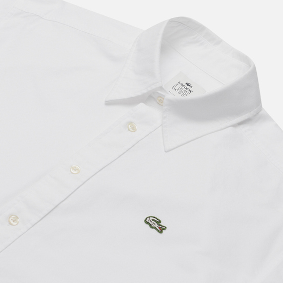 Мужская рубашка Lacoste Live Relaxed Fit Premium Cotton White