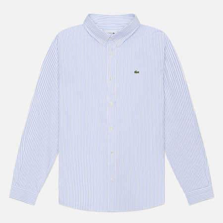 Мужская рубашка Lacoste Regular Fit Striped Pinpoint, цвет белый, размер 41