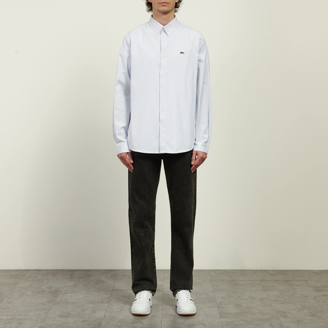 Lacoste Мужская рубашка Regular Fit Striped Pinpoint