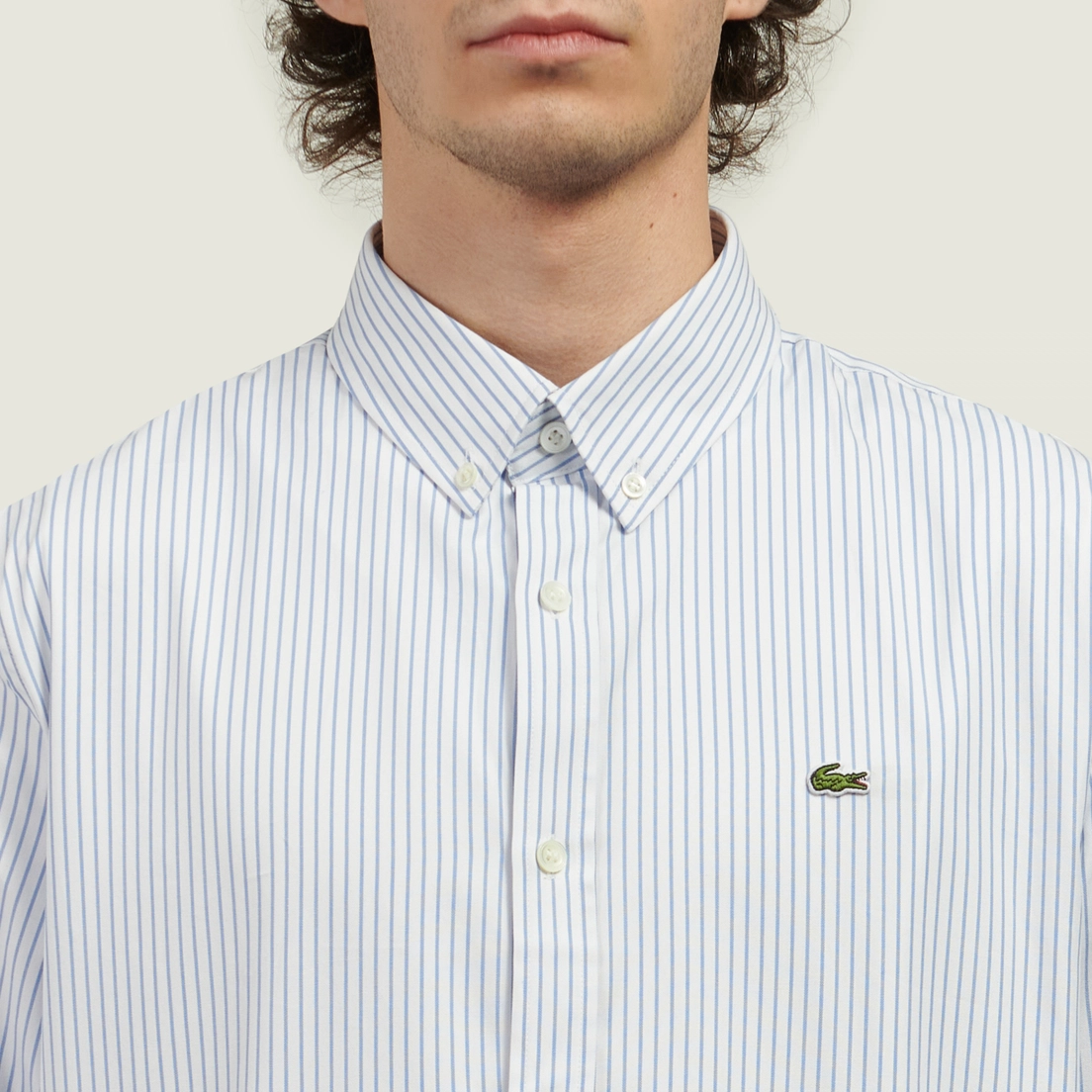 Lacoste Мужская рубашка Regular Fit Striped Pinpoint