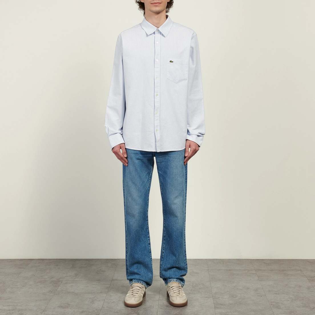 Lacoste Мужская рубашка Regular Fit Striped Oxford Pocket
