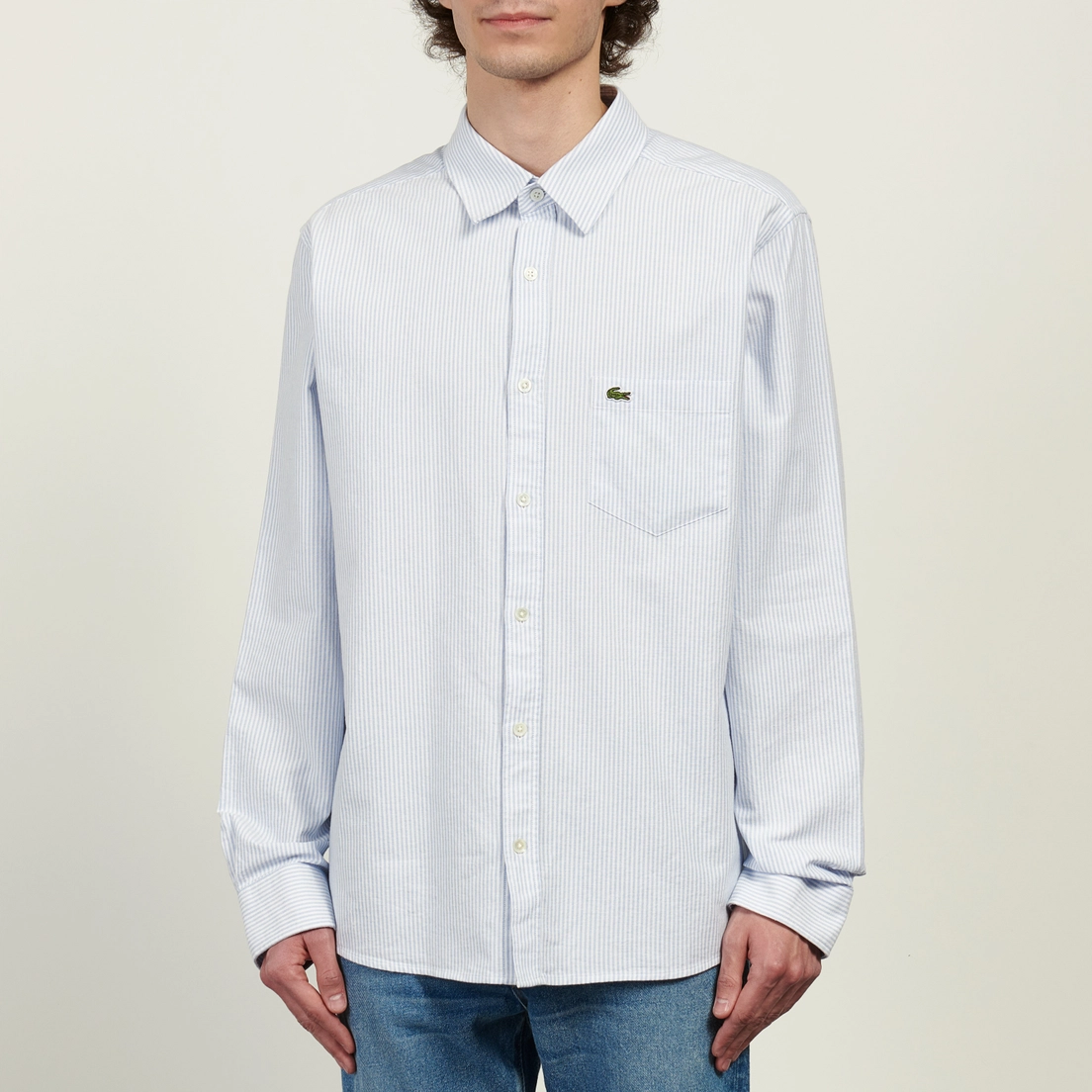 Lacoste Мужская рубашка Regular Fit Striped Oxford Pocket