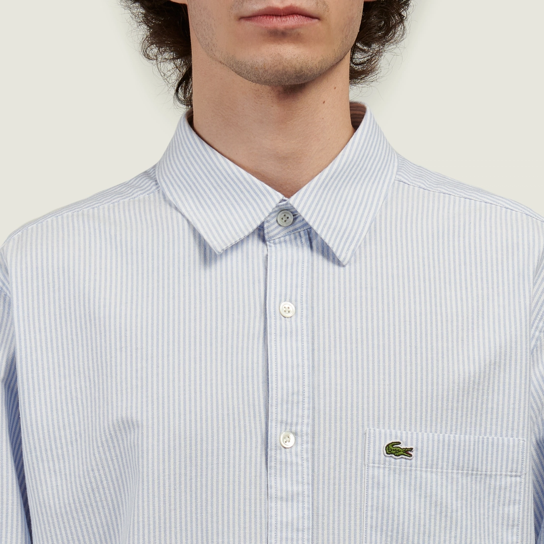 Lacoste Мужская рубашка Regular Fit Striped Oxford Pocket
