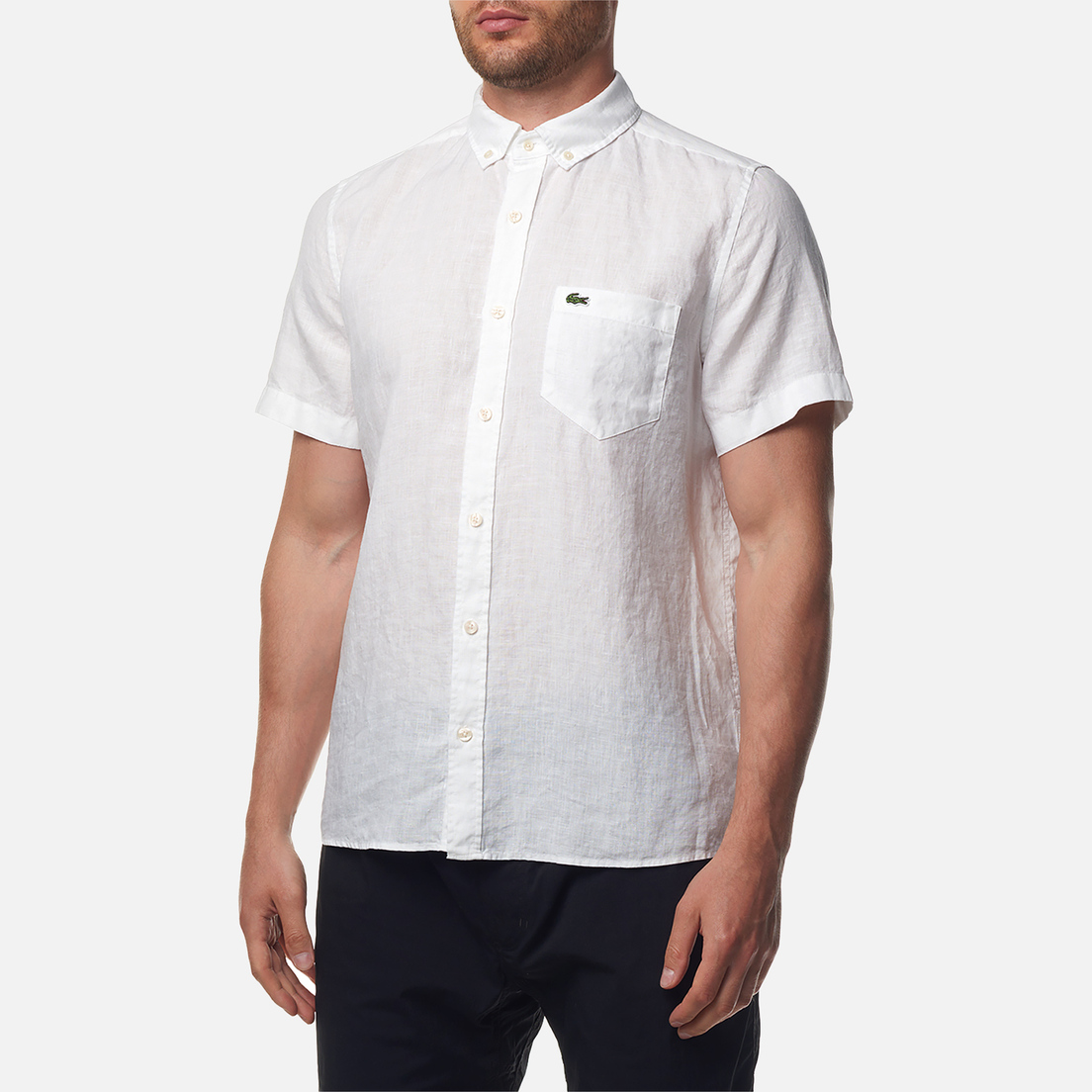 Lacoste Мужская рубашка Regular Fit Button-Up Collar Linen