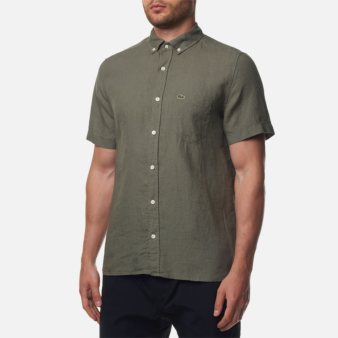 Lacoste Мужская рубашка Regular Fit Button-Up Collar Linen