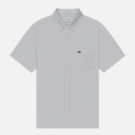  Мужская рубашка Lacoste Regular Fit Button-Up Collar Linen, цвет голубой, размер 38