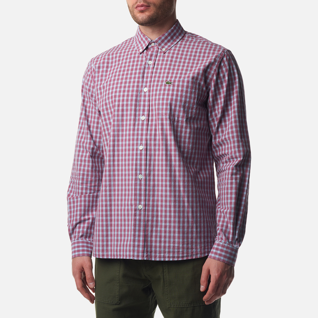 Lacoste Мужская рубашка Check Poplin Regular Fit