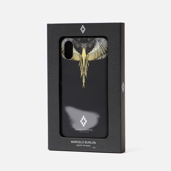 Чехол Marcelo Burlon Yellow Wings iPhone X Black/Multicolor