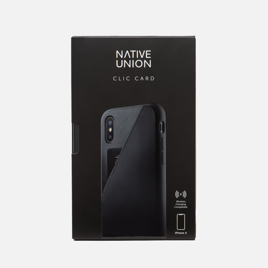 Чехол Native Union Clic Card Leather iPhone X Black