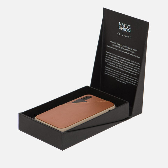 Чехол Native Union Clic Card Leather iPhone X Taupe