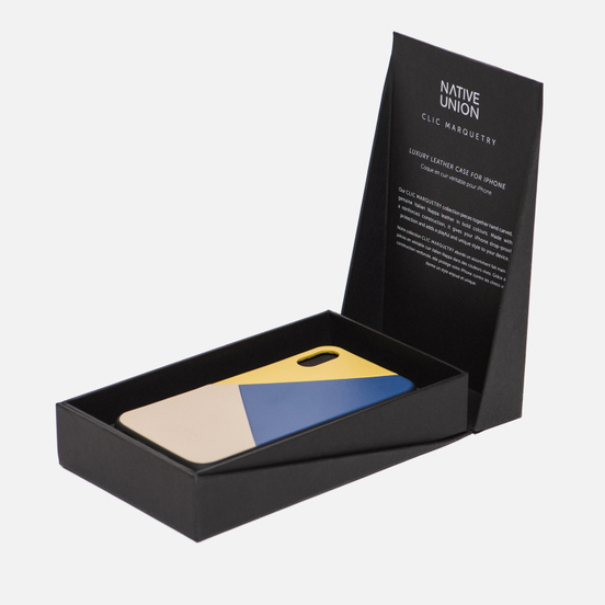 Чехол Native Union Clic Marquetry iPhone X Yellow/Blue/Beige