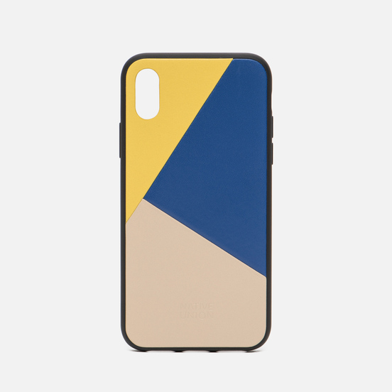 Чехол Native Union Clic Marquetry iPhone X Yellow/Blue/Beige