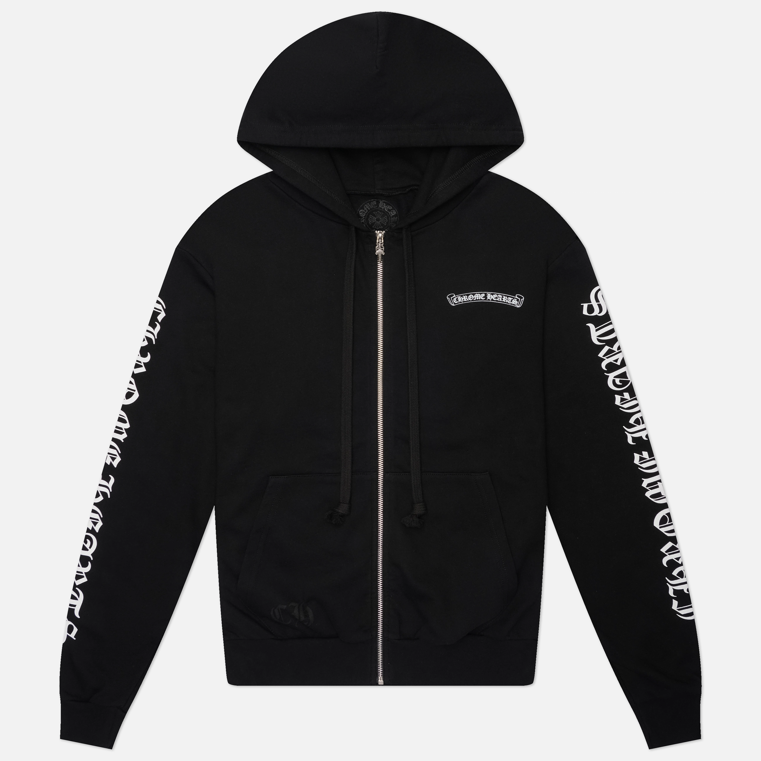 Мужская толстовка Chrome Hearts Scroll Logo Thermal Zip-Up Hoodie