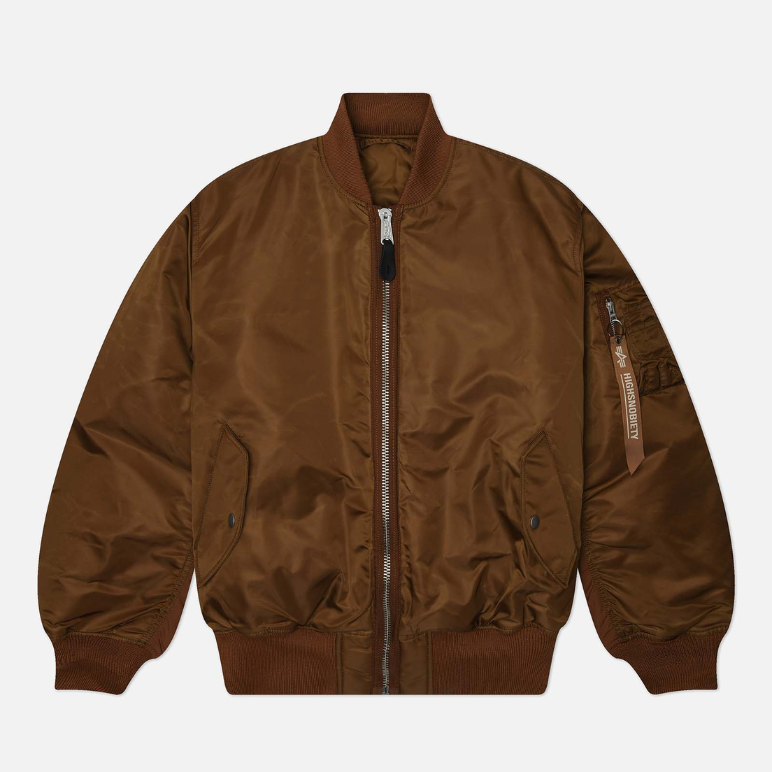 Мужская куртка бомбер Alpha Industries x Highsnobiety MA-1, цвет коричневый, размер XL