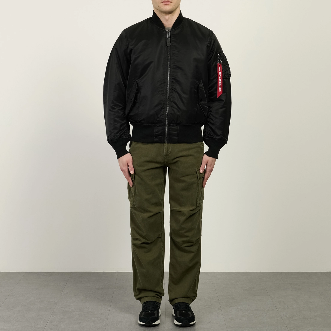 Alpha Industries Мужская куртка бомбер MA-1 Gun Metal Lining