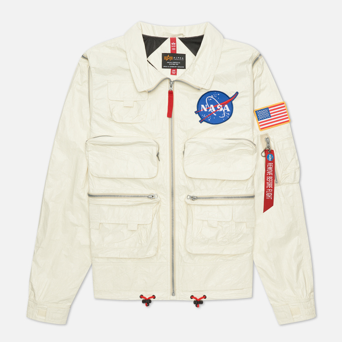 Мужская куртка бомбер Alpha Industries, цвет белый, размер S