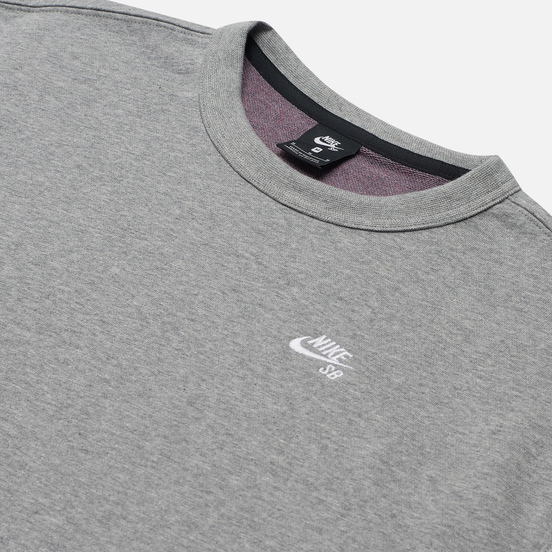 Мужская толстовка Nike SB Skate Crew Dark Grey Heather/White