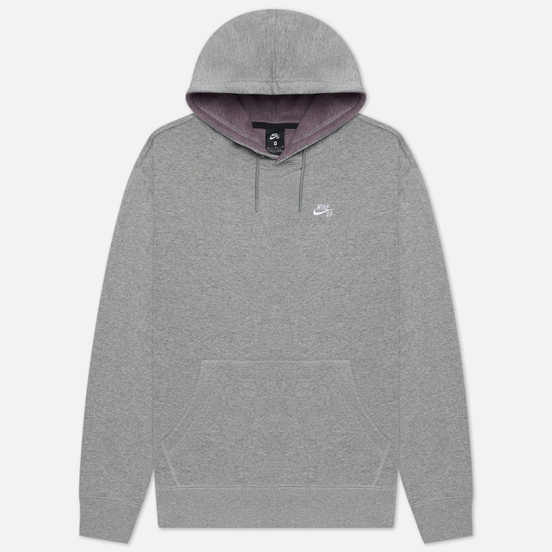 Мужская толстовка Nike SB Skate Hoodie Dark Grey Heather/White