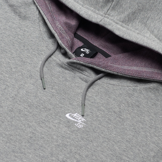 Мужская толстовка Nike SB Skate Hoodie Dark Grey Heather/White