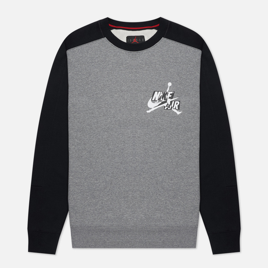 Мужская толстовка Jordan Jumpman Fleece Crew Carbon Heather/Black/Black
