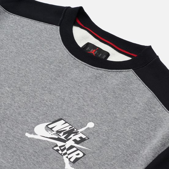 Мужская толстовка Jordan Jumpman Fleece Crew Carbon Heather/Black/Black