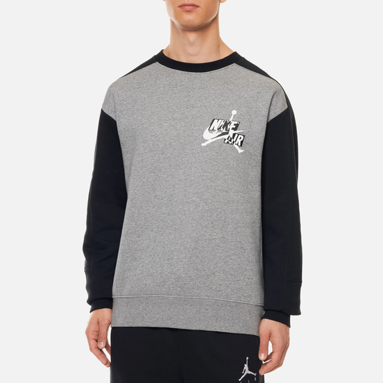 Мужская толстовка Jordan Jumpman Fleece Crew Carbon Heather/Black/Black
