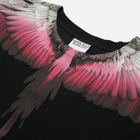 Мужская футболка Marcelo Burlon Wings Regular Black/Fuchsia