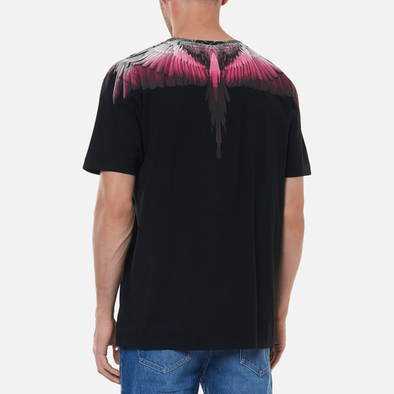 Мужская футболка Marcelo Burlon Wings Regular Black/Fuchsia