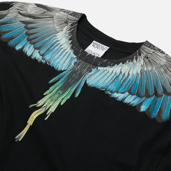 Мужская футболка Marcelo Burlon Wings Regular Black/Light Blue