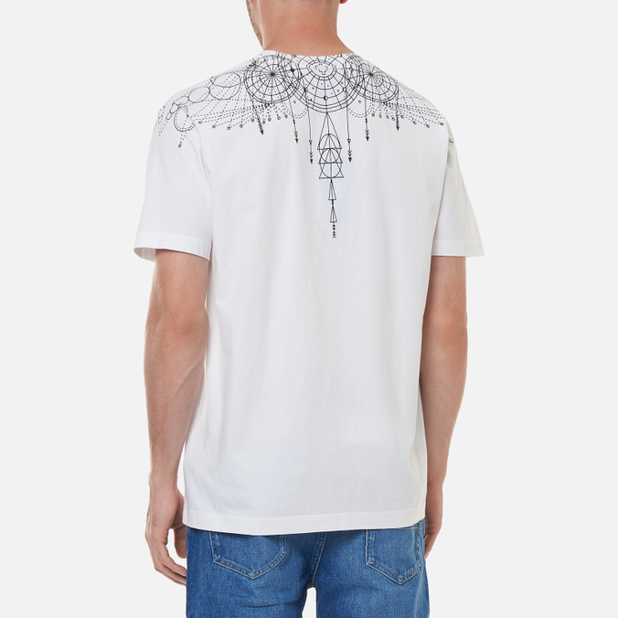 Мужская футболка Marcelo Burlon, цвет белый, размер XL CMAA018F21JER0060110 Astral Wings Regular - фото 4