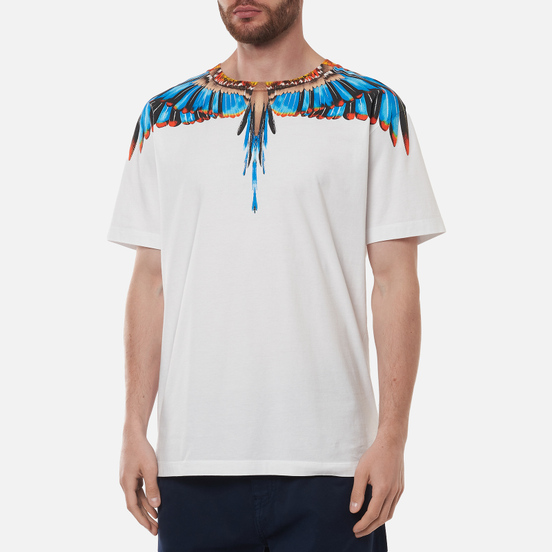 Мужская футболка Marcelo Burlon Grizzly Wings Regular White/Light Blue